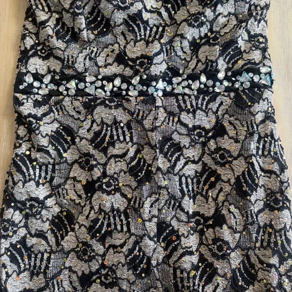 Y2K Sexy Vintage La Scala Lace Sequin Rhinestone Cocktail Dress Size Small/XS - Picture 3 of 5